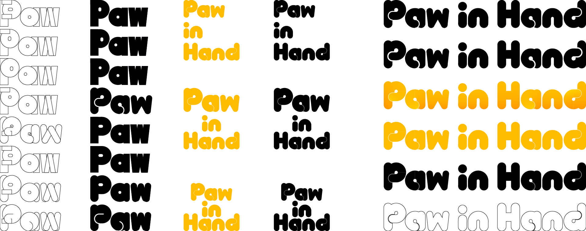 paw in hand logo process